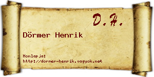 Dörmer Henrik névjegykártya